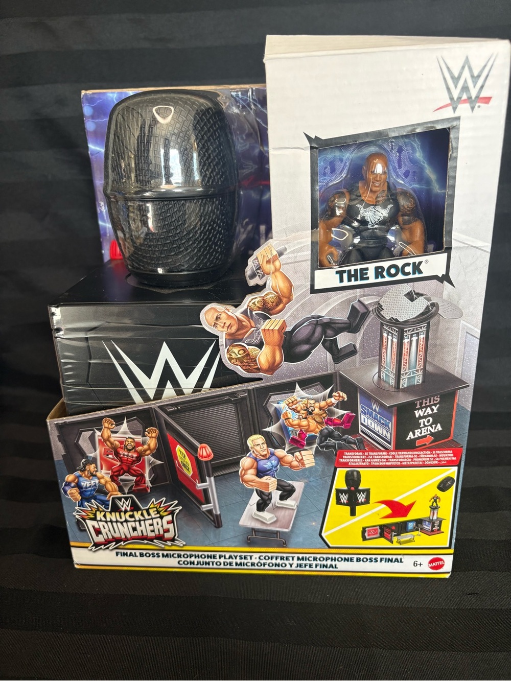 WWE Knuckle Crunchers The Rock's Microphone Playset Action Figure